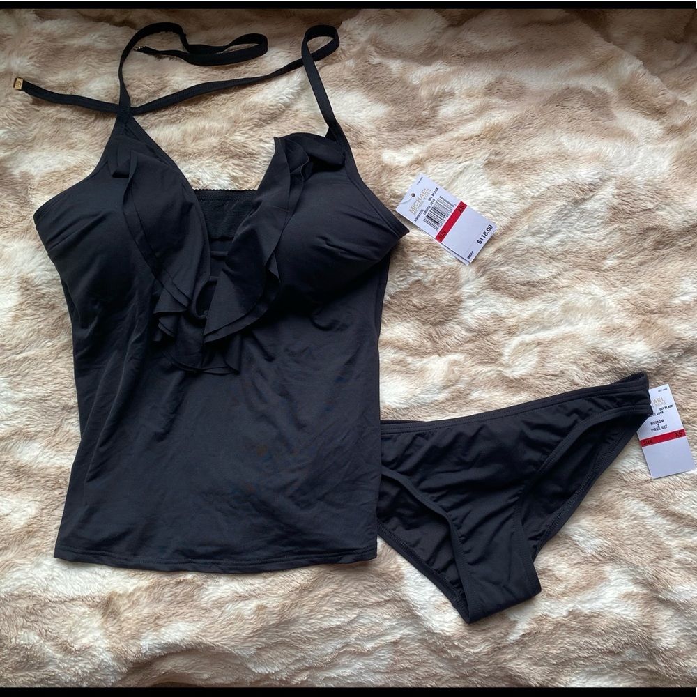 Michael Kors black tankini suit